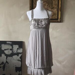 Sue Wong Elegant Beaded Halter Dress Size 6